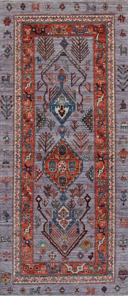 Elegant Heritage Woolen Rug with Traditional Motifs 98SK296 - 2 X 6
