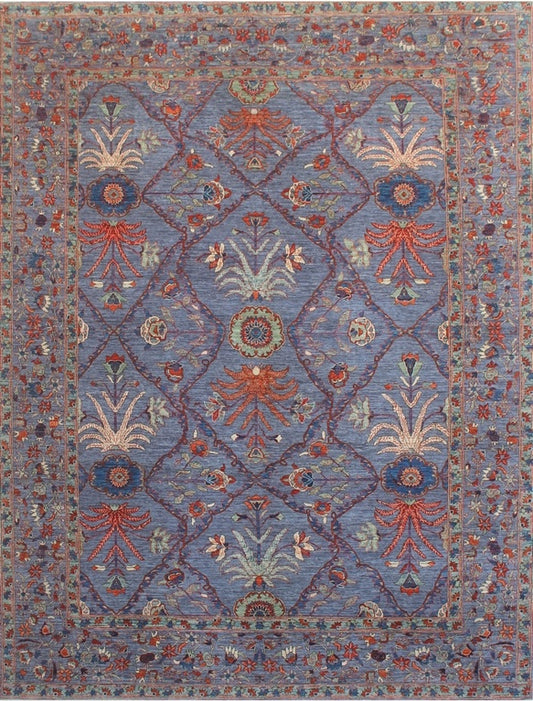 Elegant Traditional Woolen Floral Rug 98SK538 - 8 X 11