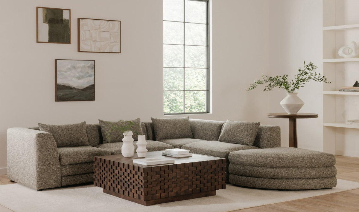 42" Brown Acacia Storage Coffee Table