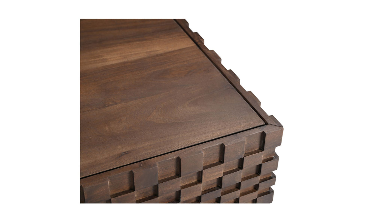 42" Brown Acacia Storage Coffee Table