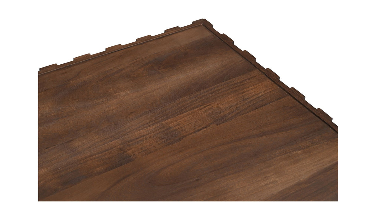 42" Brown Acacia Storage Coffee Table