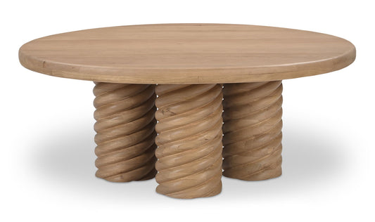 42" Oak Solid Oak Round Coffee Table