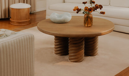 42" Oak Solid Oak Round Coffee Table