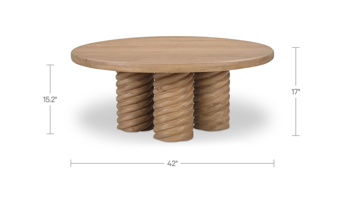 42" Oak Solid Oak Round Coffee Table
