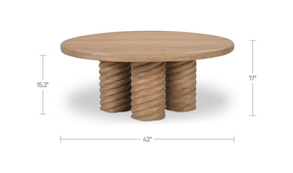 42" Oak Solid Oak Round Coffee Table