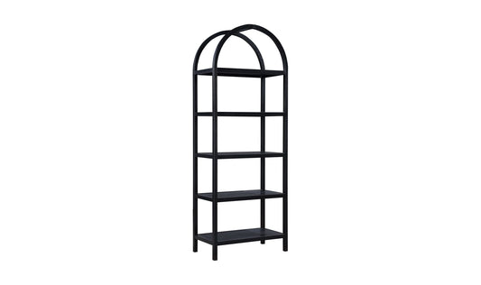 30" Black Solid Oak Bookcase