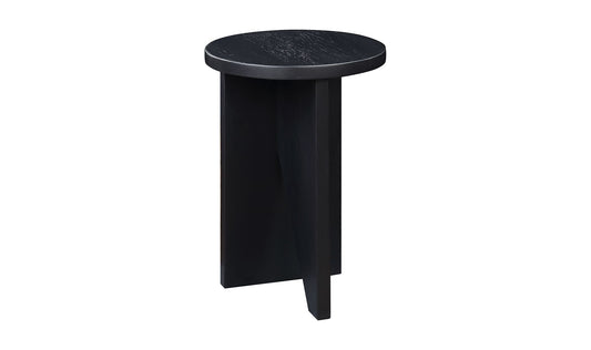 14" Black Solid Oak Side Table