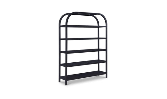 60" Black Solid Oak Large Bookcase