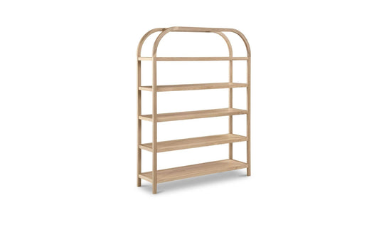 60" Natural Solid Oak Large Bookcase