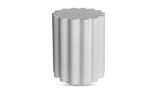 15" White Concrete Side Table