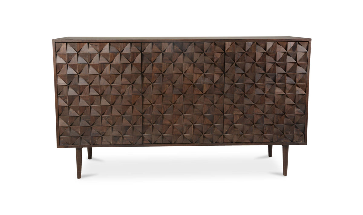 58" Dark Brown Sheesham Sideboard