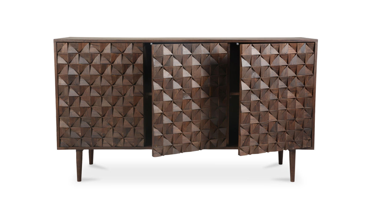 58" Dark Brown Sheesham Sideboard