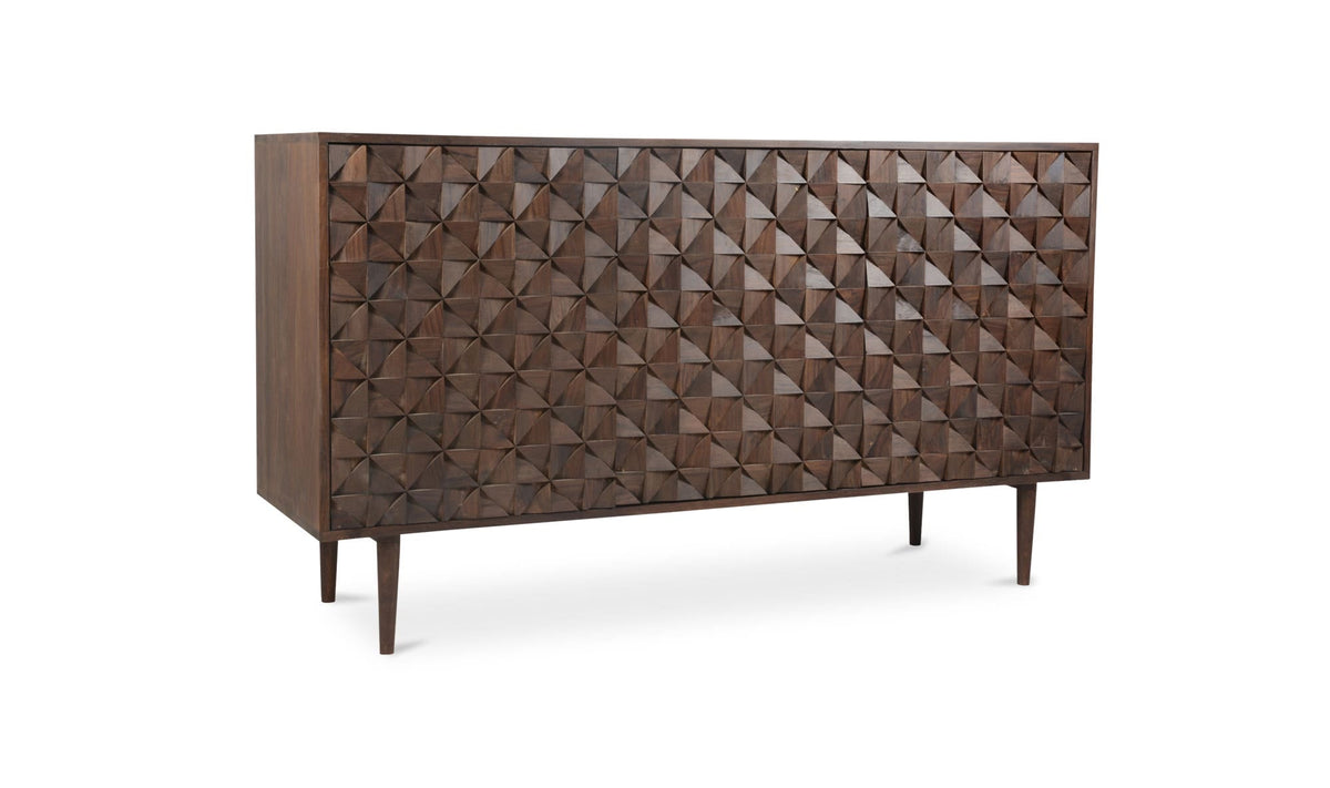 58" Dark Brown Sheesham Sideboard