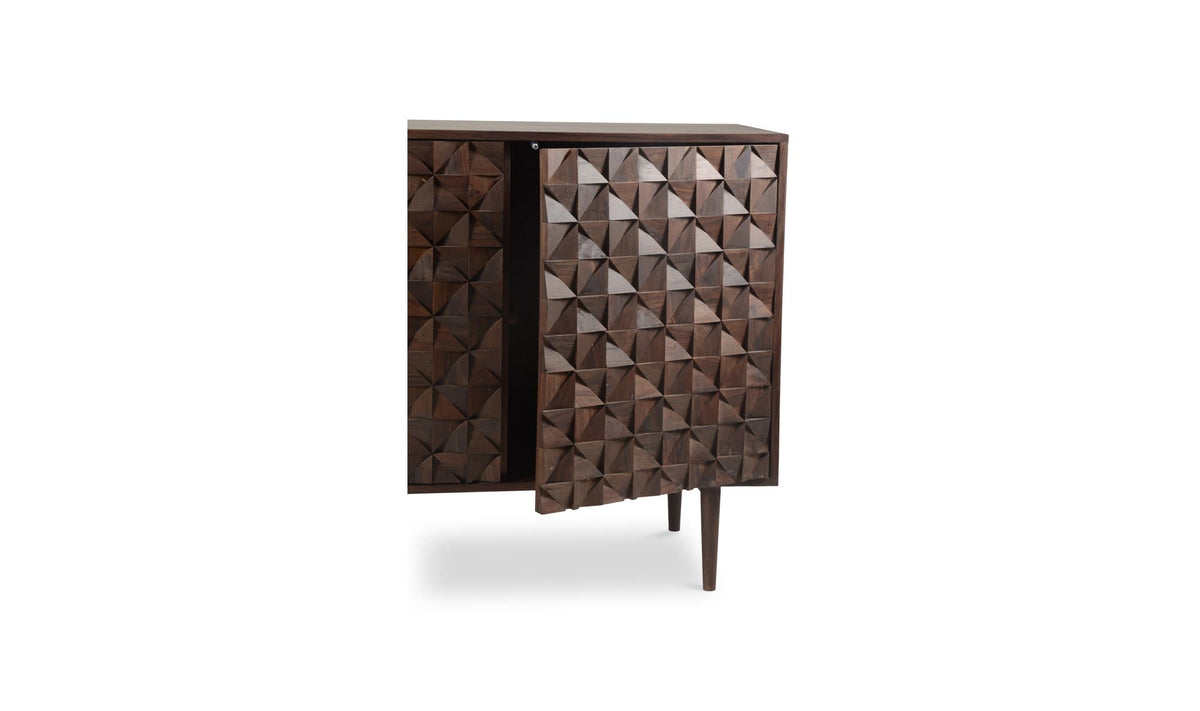 58" Dark Brown Sheesham Sideboard
