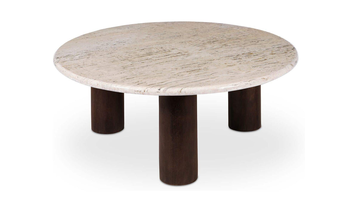 42" Beige Travertine Coffee Table