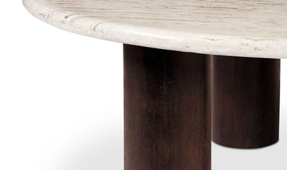 42" Beige Travertine Coffee Table