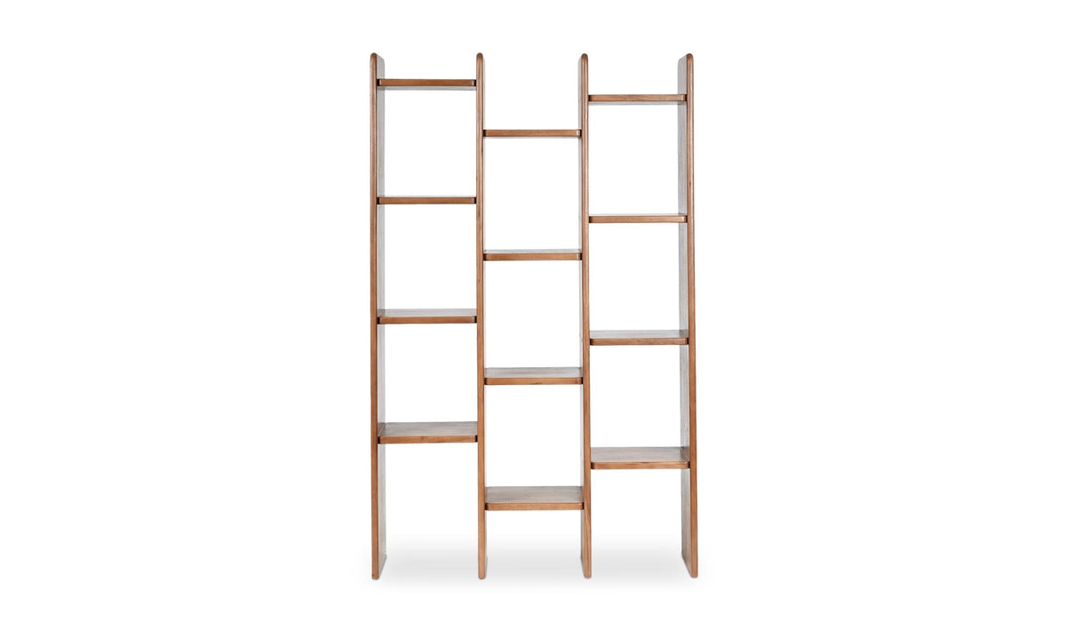 43.31" Brown Acacia Bookcase