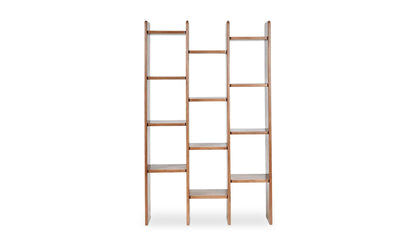 43.31" Brown Acacia Bookcase