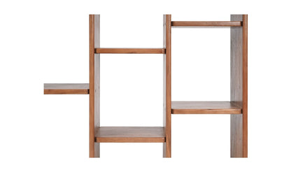 43.31" Brown Acacia Bookcase
