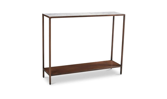 42" Antique Copper Marble Console Table