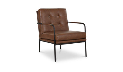 23.62" Brown Leather Accent Chair