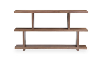63" Brown Walnut Small Shelving Unit