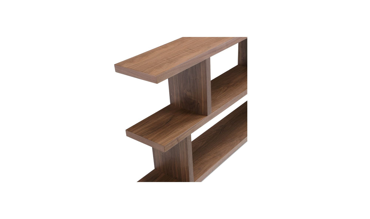63" Brown Walnut Small Shelving Unit