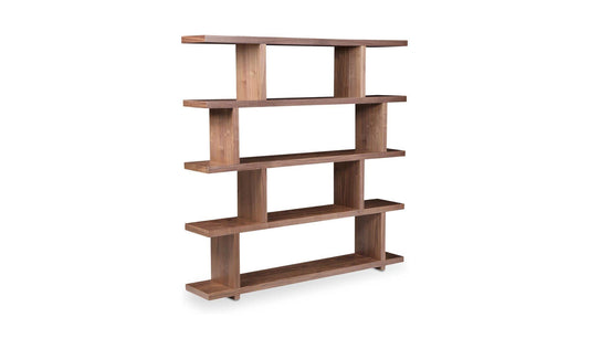 63" Brown Walnut Large Shelving Unit