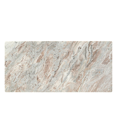76" Toronto Marble and Light Mango Dining Table