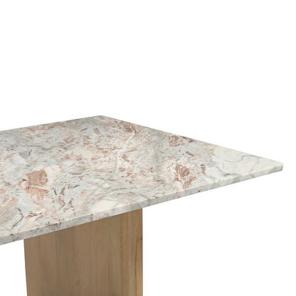 76" Toronto Marble and Light Mango Dining Table