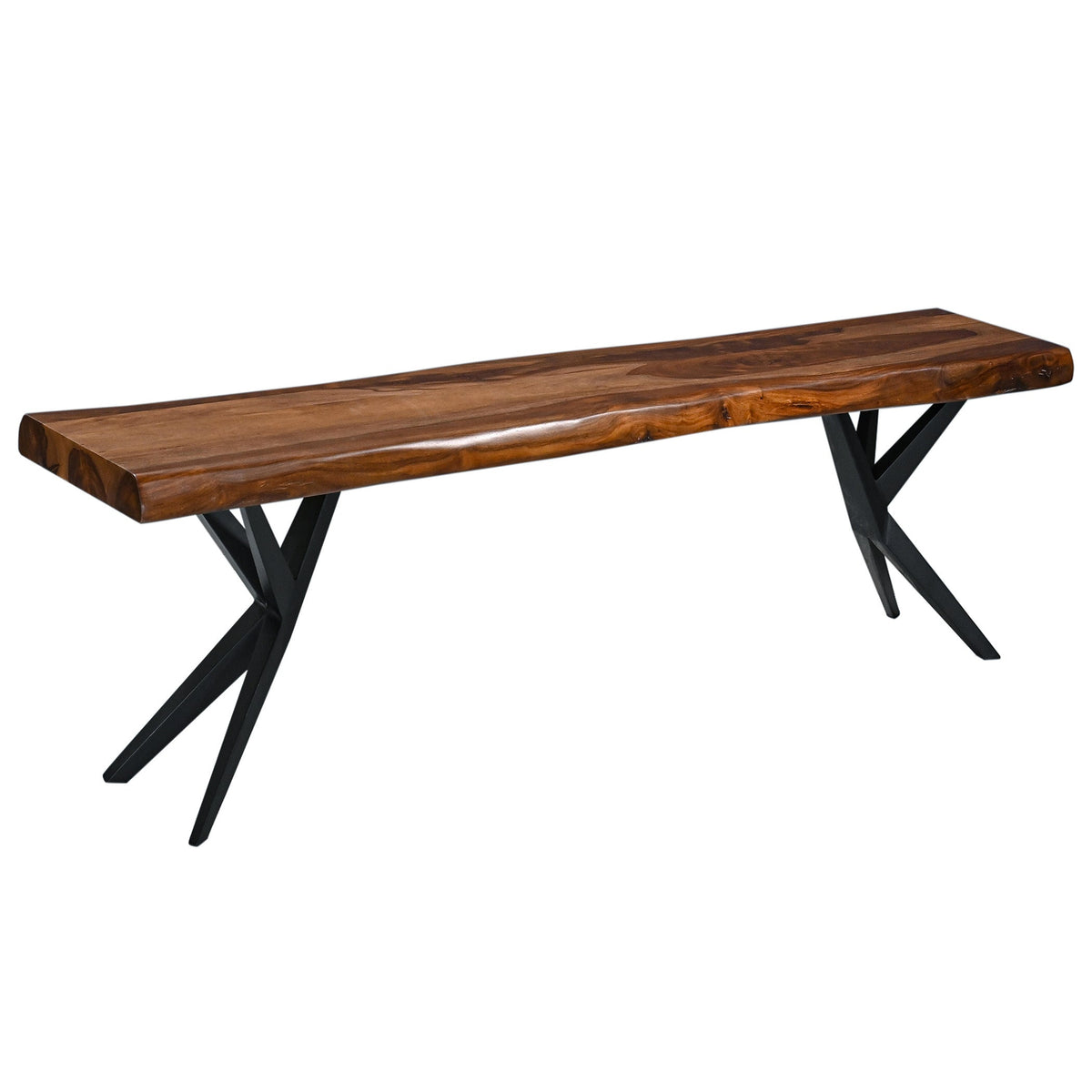 68" Natural Sheesham Wood Dining Bench