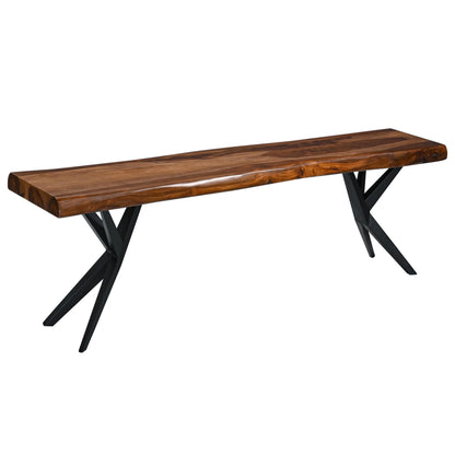68" Natural Sheesham Wood Dining Bench