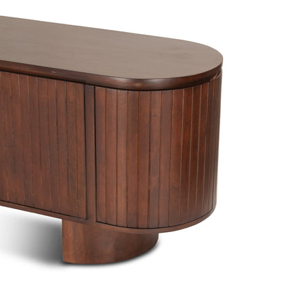 79" Aged Mahogany Mango Wood Media Cabinet