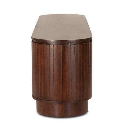 79" Aged Mahogany Mango Wood Media Cabinet