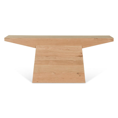 68" Natural Oak Wood Console Table