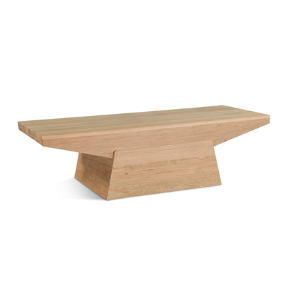 58" Natural Oak Wood Coffee Table