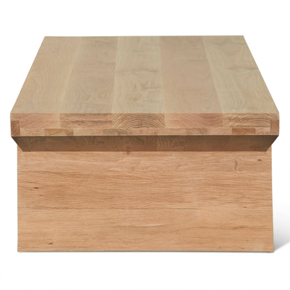 58" Natural Oak Wood Coffee Table