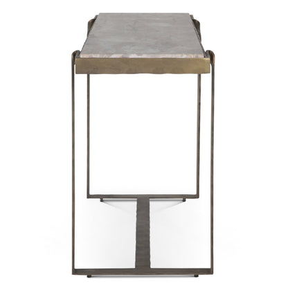 52" Capri Beige Marble Console Table