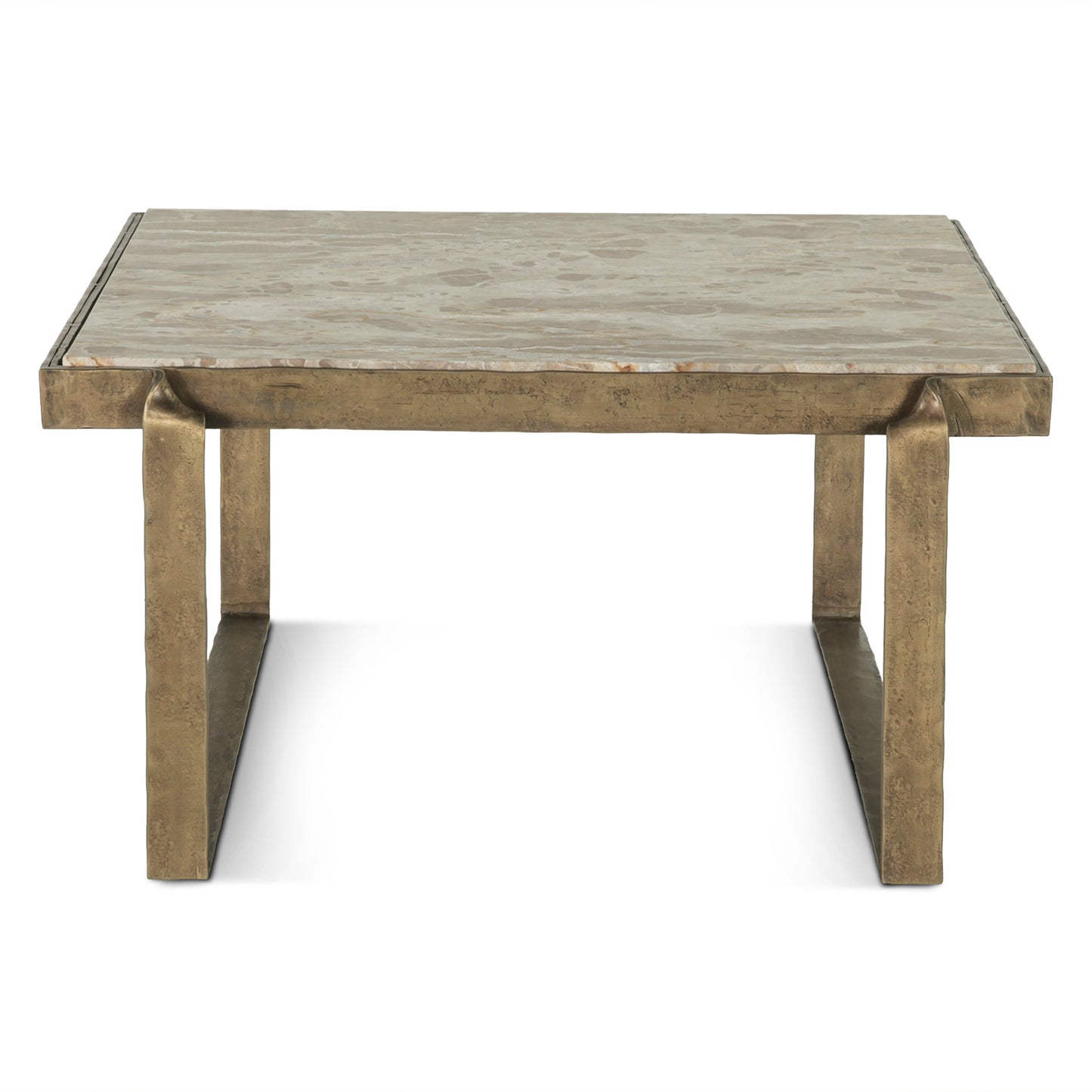 32" Capri Beige Marble Coffee Table