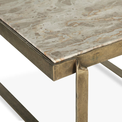 32" Capri Beige Marble Coffee Table