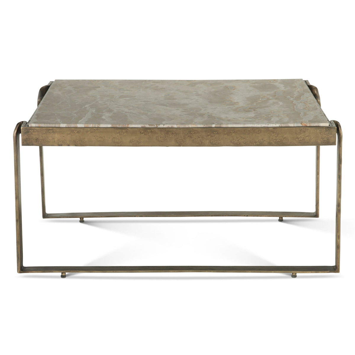 32" Capri Beige Marble Coffee Table