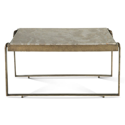 32" Capri Beige Marble Coffee Table