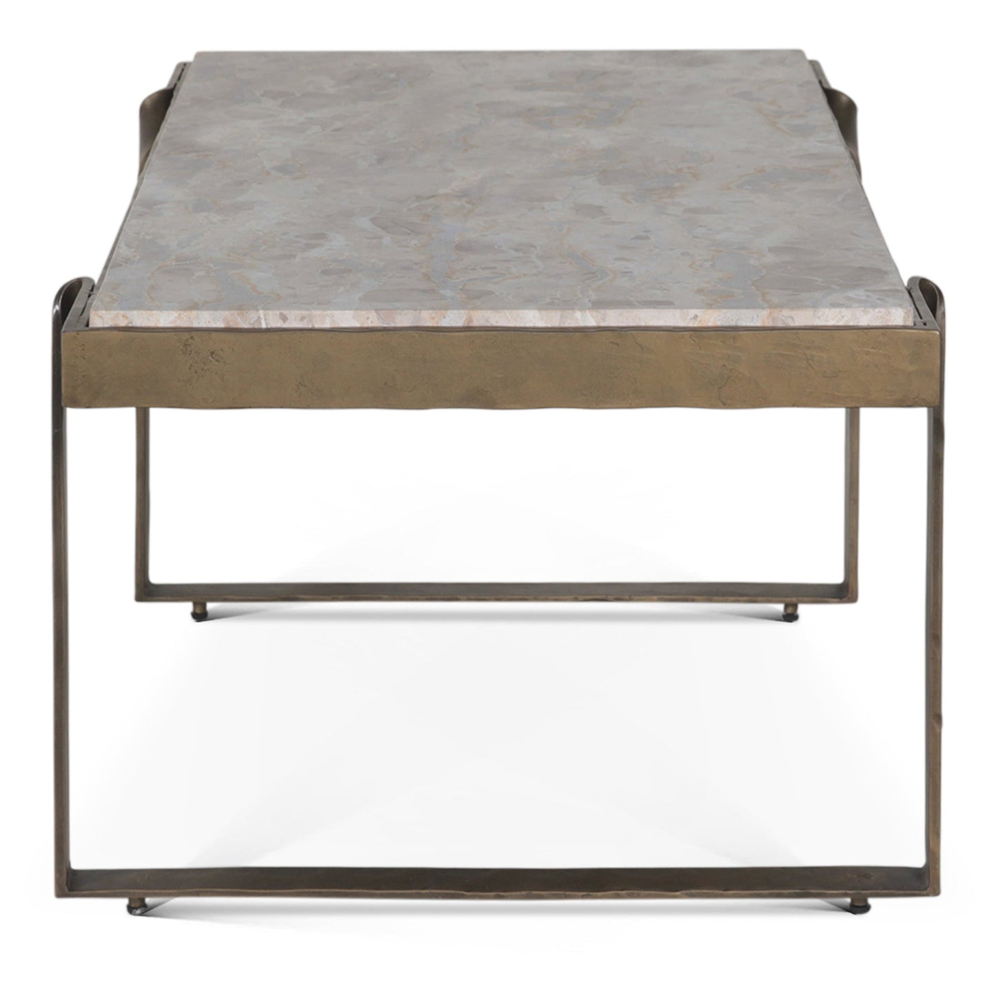 49" Capri Beige Marble Coffee Table