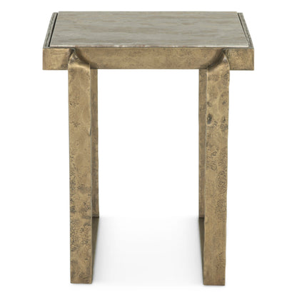 18" Capri Beige Marble Side Table