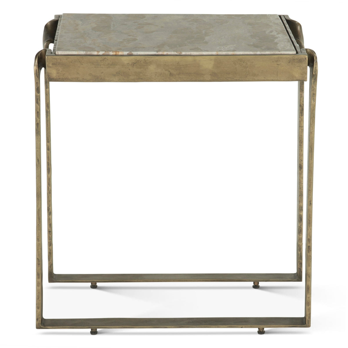 18" Capri Beige Marble Side Table