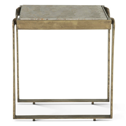 18" Capri Beige Marble Side Table