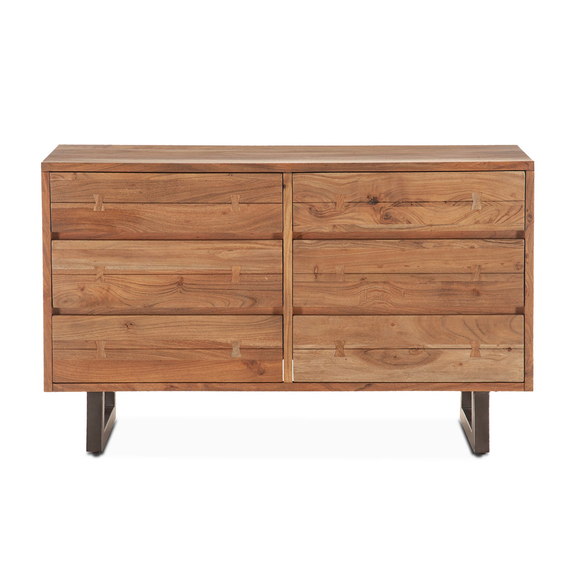 58" Smoked Acacia Wood Dresser