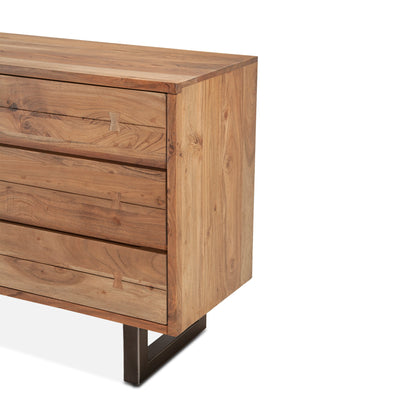 58" Smoked Acacia Wood Dresser
