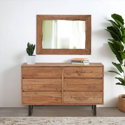 58" Smoked Acacia Wood Dresser