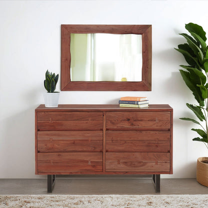 58" Walnut Wood Dresser